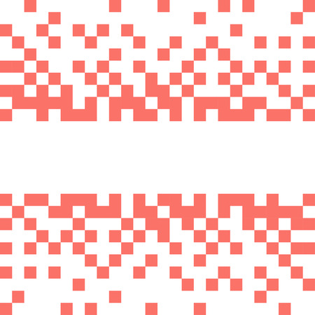 Abstract vector backdrop with white pixels in coral color inspired by 2019 year color.のイラスト素材