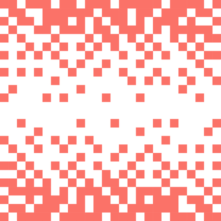 Abstract vector backdrop with white pixels in coral color. Color of 2019 year.のイラスト素材