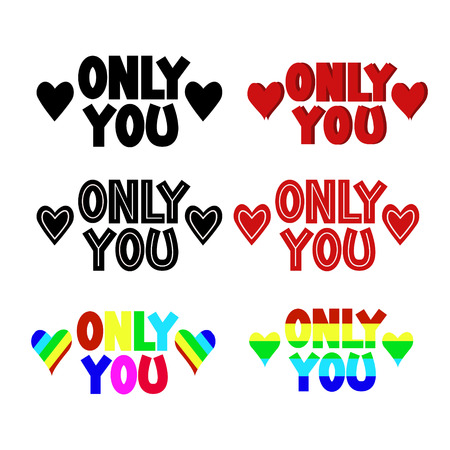Only you. Lettering. Vector illustration. White background.のイラスト素材