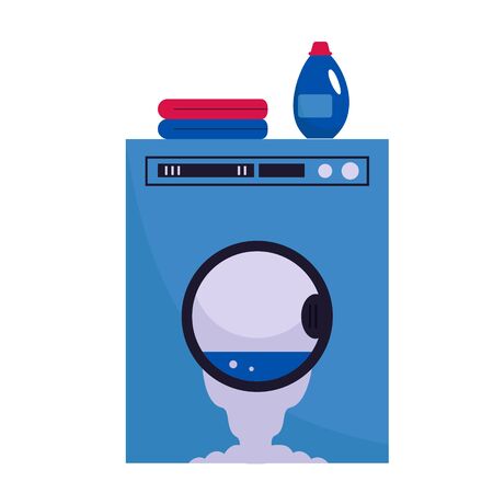 The washing machine has broken and flowed.のイラスト素材