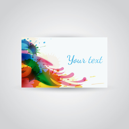 Colorful watercolor woman in hat - banner or business card templateのイラスト素材