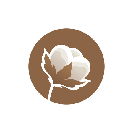 Cotton flower logo template Vector illustration.のイラスト素材
