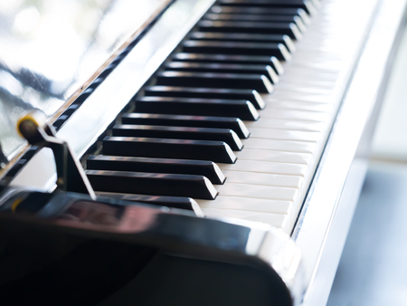 Closeup of piano in the roomの写真素材