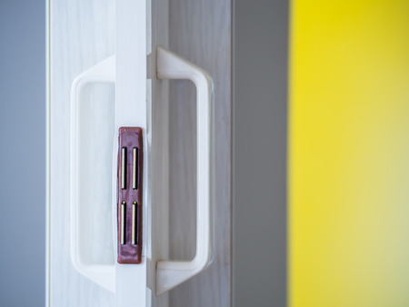 Abstract gray and yellow stripes and shapes backgroundの写真素材