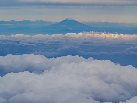 Wonderful landscape of mountain with cloudy sky in the morning.の写真素材