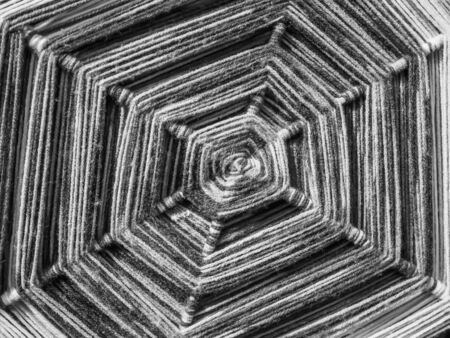 Abstract black and white tone of spiral octagon yarn pattern. Burst, handcraft, art, creativity...