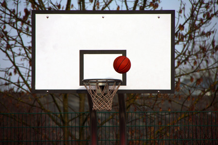 Rendered basketball on the ring