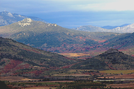 The landscape around the lac de salagou, franceの写真素材