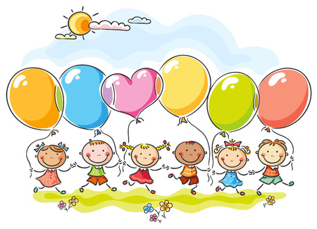 Colourful balloons with s copy spaceのイラスト素材