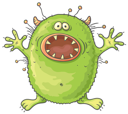 Scaring cartoon monster, no gradientsのイラスト素材