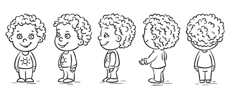 Happy baby cartoon character turnaroundのイラスト素材