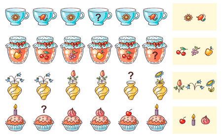What comes next matching game for preschoolersのイラスト素材