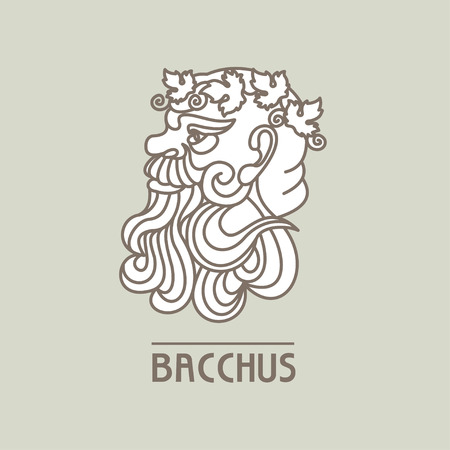 Bacchus. The God of wine. Vector logo.のイラスト素材