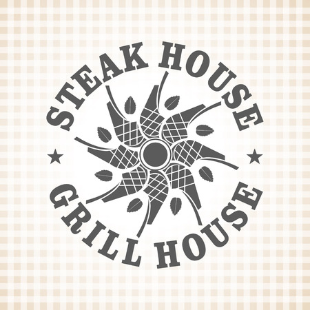 Restaurant grill and barbecue menu, steak houseのイラスト素材