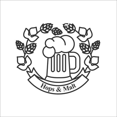 Logo beer, vintage beer sign, vector illustration.のイラスト素材