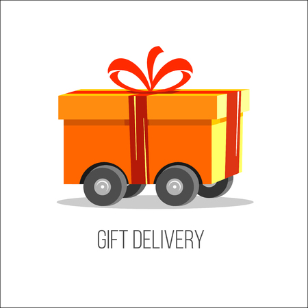 Delivery gift emblem. Icon for design. Vector illustrationのイラスト素材
