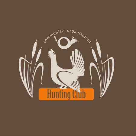 The emblem of the hunting club. Grouse.のイラスト素材