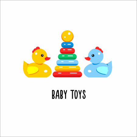 Toys kids. Vector logo, symbol. The sign for the toy store, kindergarten.のイラスト素材