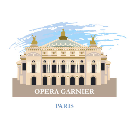 Opera Garnier in Paris. France. Vector illustration. Isolated on a white background.のイラスト素材