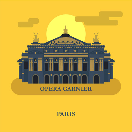 Opera Garnier in Paris. France. Vector illustration.のイラスト素材