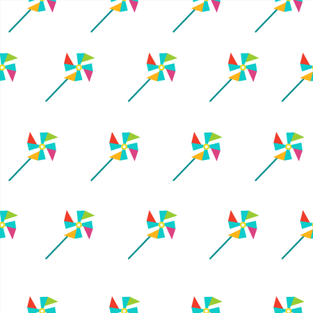 Vector seamless pattern. Colored paper pinwheel. Pattern for textiles, paper, wallpaper.のイラスト素材