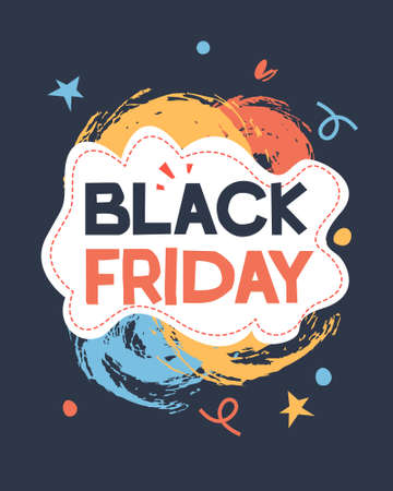 Black Friday. Colorful poster for sale.のイラスト素材