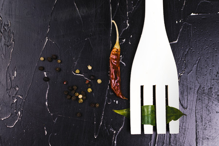 Pepper and wooden utensilsの写真素材