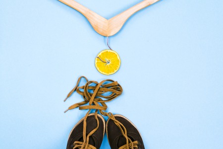 Women's clothing on a colored backgroundの写真素材