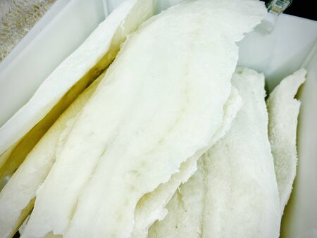 Fish, seafood and fish semi-finished products. Supermarket. Mobile photoの写真素材