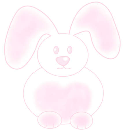 white and pink funny bunnyの写真素材