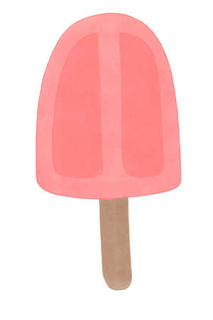 red watermelon ice cream on a wooden stickの写真素材