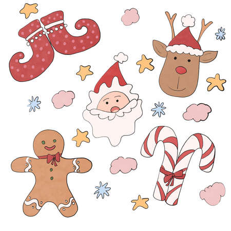 set christmas aesthetics candle book lollipop mug christmas tree toyの写真素材