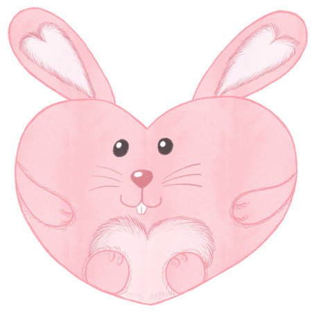 love valentine cute pink bunny heart shapedの写真素材