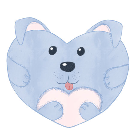 love valentine blue dog heart shapedの写真素材