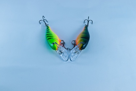 fishing equipment is used to raise fish.の写真素材