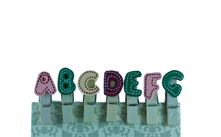 Plastic English letters isolated on white backgroundの写真素材
