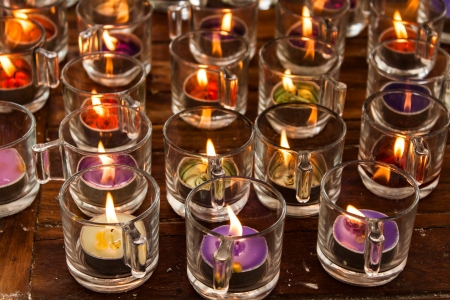 Burning candlesの写真素材