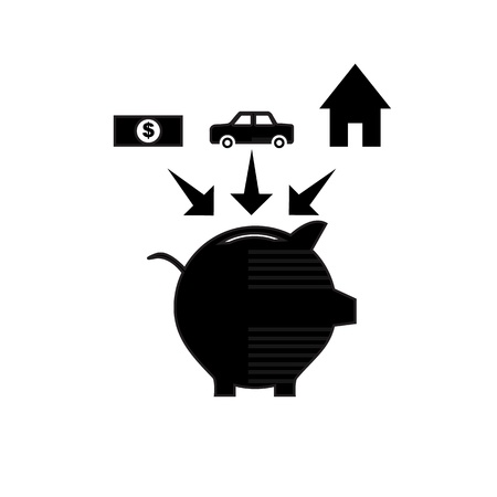 piggy bank iconのイラスト素材
