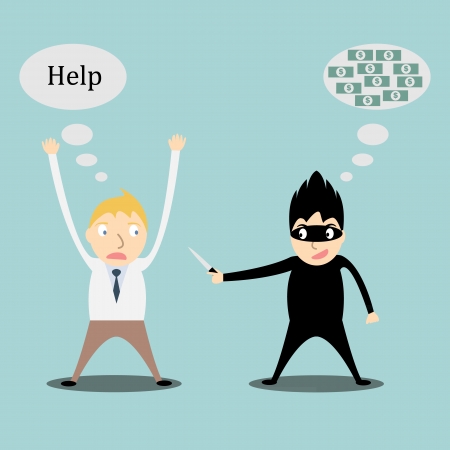 business man being robbedのイラスト素材