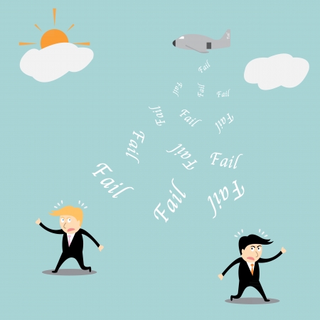 fail investment cartoon conceptのイラスト素材