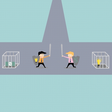 businessman fighting for successのイラスト素材