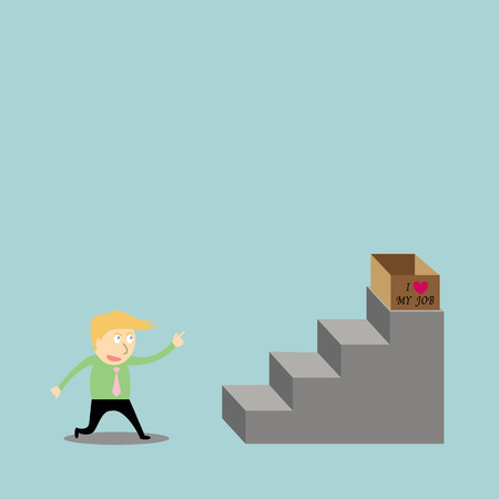 Businessman climbing the ladder of my jobのイラスト素材