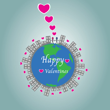 A happy couple in loveのイラスト素材