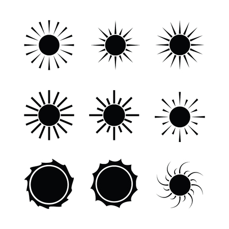 Set of sun iconsのイラスト素材