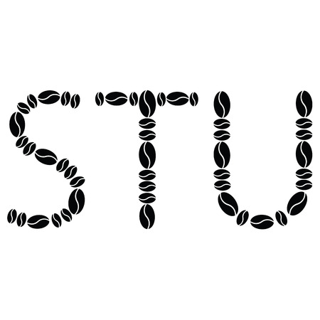 Vector Alphabet set from coffee beansのイラスト素材