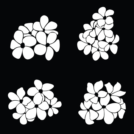 frangipani silhouettes for design vectorのイラスト素材