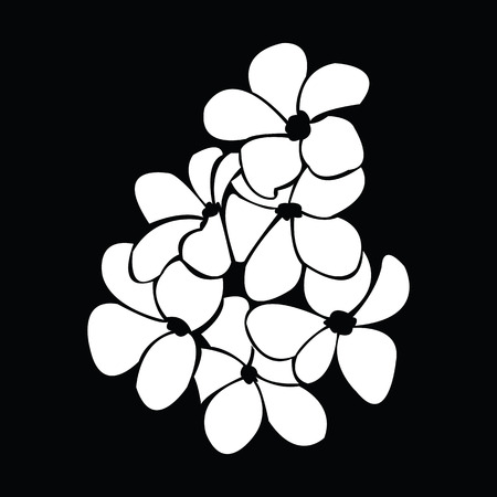 frangipani silhouettes for design vectorのイラスト素材