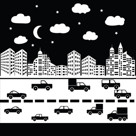 vector black cityのイラスト素材