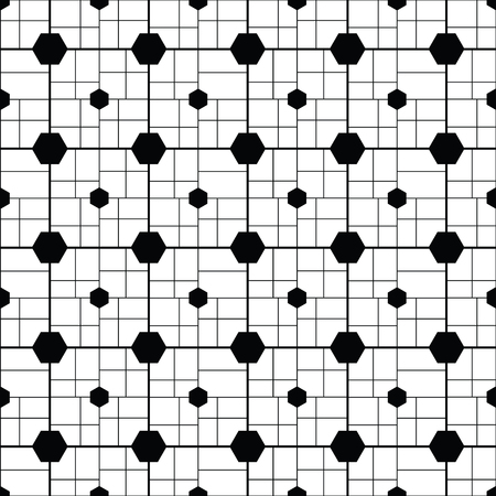 Vector seamless pattern. Modern stylish texture. Repeating geometric tiles with hexagonal elementsのイラスト素材
