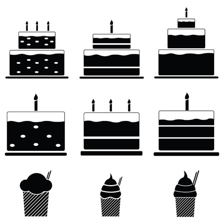 birthday cakes icon set.のイラスト素材